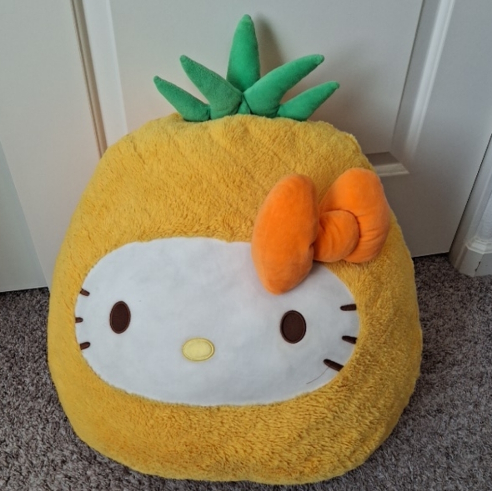 Squishmallows Hello Kitty Pineapple Plush Cushion - 22" Orange